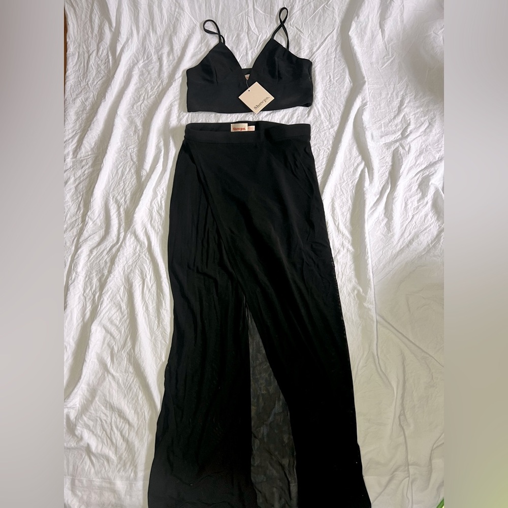 Crop top skirt set